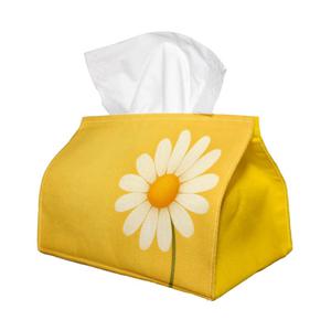 데이지 일러스트가 있는 보τα니컬 모던 디자인 티슈 케이스 1개 - 가정, 파티, 자동차 장식용 다기능 냅킨 디스펜서 - 거실, 협탁용 장식 티슈 정리함 - 티슈/롤/시트와 호환, 2D 평면 프린트, 2D 평면