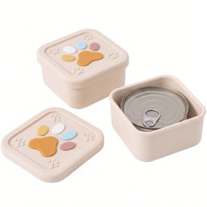 귀여운 고양이 발바닥 덮개가 있는 펫 간식 보관 뚜껑 1개 - 5.5oz 및 3.5oz 캔에 적합한 실리콘 밀봉 뚜껑, 습식 사료를 신선하게 유지하고 냉장고 냄새 번짐을 방지합니다