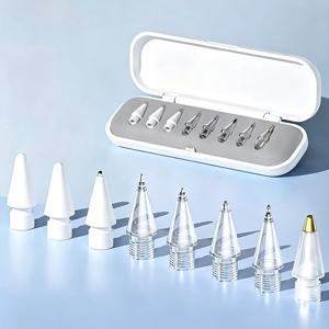 2026년형 업그레이드 모델, Apple Pencil Pro 호환 팁 교체. 2세대 및 1세대에 적합한 고급 금속 팁, 정밀 내마모성 펜 팁 세트