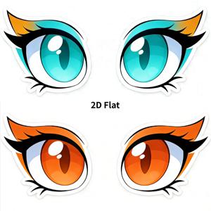 2D 평면, 2D 평면 스티어 아이 자동차 스티커, 차량 후면, 노트북, 태블릿, 로봇 청소기용 장식, 자동차 데칼 스티커, 2D 평면