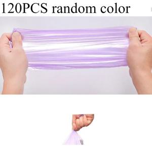 120개 랜덤 색상 가정용 일회용 쓰레기 봉투, 주방 보관 쓰레기 봉투, 청소 쓰레기 봉투, 비닐 봉투, 랜덤 색상 배송