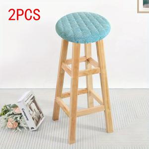 2개 원형 스툴 시트 커버, 직경 9.8~11.8인치(25~30cm) 스툴에 적합, 최대 1.2인치(3cm) 두께 시트 보호 및 단열, 세탁 가능, 가정 장식, 다이닝 의자, 바 스툴에 적합, 다양한 색상 옵션, 크리스마스 선물