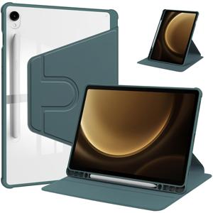 삼성 갤럭시 탭 S9 S10 FE S10 라이트 S11 A9 A11 플러스 11인치 8.7인치 10.9인치 2025 2023용 360° 회전 케이스, 펜슬 홀더 포함, 360도 회전 보호 스탠드 커버 투명 후면, 자동 깨우기/잠자기