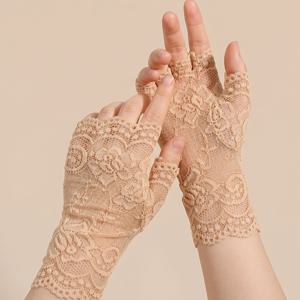 여성용 여름 반장갑 레이스 운전용 핑거프리 손보호대