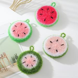 수박 패턴 설거지 스크러버 및 설거지 행주, 둥근 공 설거지 브러시, 두꺼운 수박 설거지 스크러버 - 랜덤 색상
