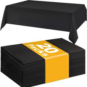 단색 파티 일회용 플라스틱 식탁보 20개, 54 x 72인치, 결혼식 장식, 여름 장식, 야외 정원 장식, 야외 장식, 할로윈 장식, 웨딩 파티 용품에 적합