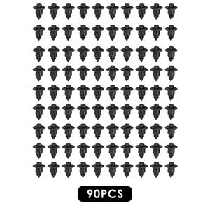 90개입 고강도 블랙 플라스틱 리벳 클립 (퀵 릴리스 로드 & 정전기 방지 기능 포함), 나사/고무 설치, /윈드쉴드/패널/확장 부품용, 내구성 좋은 플라스틱 클램프
