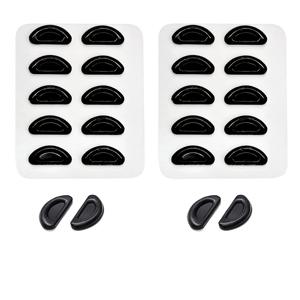 24개 접착식 안경 코받침 부드러운 미끄럼 방지 높이 조절 쿠션 코 찌그러짐 방지 편안한 교체 패드 안경 선글라스 투명 블랙