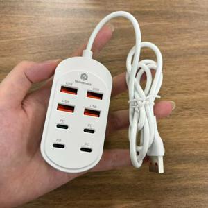 1개 NOVETHERA 100W USB 충전 허브, 휴대용 멀티포트 USB 충전기 (USB-A 4개 및 USB-C 4개 포트), 휴대폰, 태블릿, 가정, 사무실 및 여행용 소형 고속 충전 파워