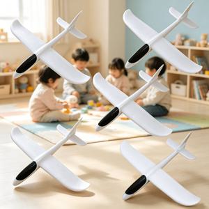 순백색 폼 수제 손던지기 비행기 DIY 글라이더 야외 던지기 장난감 5개 세트, 흰색 비행기 장난감 게임 세트, 어린이 선물, 수제 손던지기 비행기 슈팅 장난감 게임 세트, DIY용 흰색, 부모-자녀 상호작용 장난감, 손으로 던져도 낙하 방지 글라이더 모델 비행기 장난감 모델 게임 세트, 생일 선물, 파티 선물