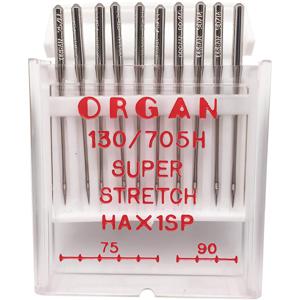 10개입 130/705H HAx1SP 스티치 바늘, #75 #90 조합 바늘, 스트레치 니트 원단용 미끄럼 방지 바늘, 재봉틀 액세서리