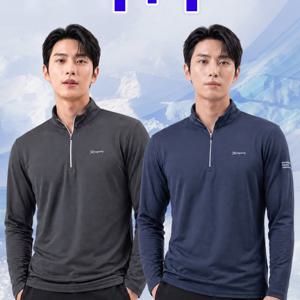 [1+1] 2장세트! 남성 춘추 여름 출근복/일상복 쾌적한 메쉬 아웃도어 긴팔 집업 티셔츠 더쾌적한(ST3OP1LT028M)