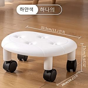 좌식의자 앉은뱅이의자 작은 벤치 휴대용 소형 가정용 바퀴가 달린 작은 의자 바퀴 달린 롤링 로우 스툴 화이트 또는 블랙의 세련되고 내구성 있는 플라스틱 발받침대 현관 욕실에 이상적 신발 갈아입기 및 정리용 작은 스툴