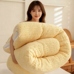 와뚜니 겨울이불 따뜻한 자카드 두꺼운 차렵이불 퀸사이즈 세트, 가을겨울용 포근한 극세사 느낌