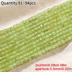 AAAAY 2mm 약 81-94개 천연 페리도트 중구멍 각면연마 사각정육면체 구슬, DIY 주얼리 제작용, 팔찌, 목걸이, 홈데코 공예 액세서리, 핸드메이드 주얼리, 균일한 모양, 정교한 장인 정신, 창의적인 디자인, 팔찌 재료, 매끄러운 표면, 고운 질감