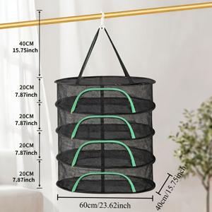 4단 다기능 건조대, 가정용 세탁물 건조 및 환기 용 접이식 수납 바구니, 지퍼 잠금 포함 - 건조대, 홈 데코, 방 꾸미기, 정리 및 수납, 건조대
