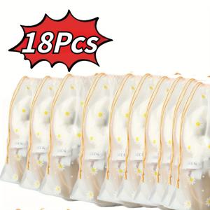 18개입 투명 플라스틱 巾끈 파우치 세트, 여행용, 신발, 속옷, 화장품 및 소품 정리용 - 잠금장치가 있는 巾끈 가방, 손세탁 가능, 다양한 색상, 포장용, 헬스장, 일상용