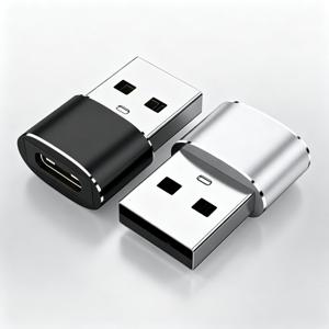 흑백 콤보 Type-C to USB-A 충전 어댑터 10개, 아이폰 11-16, 아이패드 프로/에어/미니, 삼성 S24-S21, 픽셀 호환 - USB 충전 케이블 변환기, 작동 전압 36V 이하
