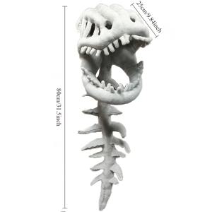 할로윈용 80cm 사실적인 공룡 코스튬, 키가 작은 분들을 위해 디자인된 플러시 척추 및 스켈레톤 머리띠. 놀라운 공룡 스타일링을 완벽하게 뽐내세요! 할로윈 파티, 코스튬 무도회, 테마 이벤트에서 독특한 드레싱 경험을 위한 이상적인 제품입니다. C