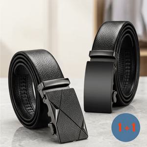 1+1 남성용 자동 벨트 두 개의 벨트 세트로 구성되어 있으며 자동 조절 기능으로 착용감을 높여드립니다 남성용 벨트 클래식 캐주얼 버튼 벨트 합금 소재로 데님 팬츠, 정장 작업복에 잘 어울리며 아버지와 남편에게 드리는 할로윈 크리스마스 선물 중추절 선물 할로윈 선물 크리스마스 선물입니다