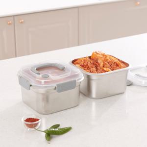 [] 스퀘어락 패밀리 스텐 밀폐용기 2종 세트(2500ml*2ea)