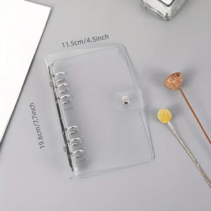 1개 내구성 PVC A5/A6 바인더 링 저널, 투명 커버 - 루스 리프 & 스파이럴 노트북에 완벽, 쉬운 정리 및 빠른 보기