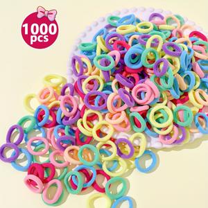 200/300/500/1000개 캔디 - 컬러 하이 - 외관 - 레벨 엄지 손톱 가발, 여아용 머리끈, 높은 탄성 및 머리 친화적인 간편한 머리 장식