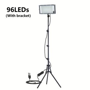 조절 가능한 삼각대가 있는 USB LED 작업등, 6000K, 고품질 라이트 비드 144/96/50개 포함, 스위치 및 1.5/2m 전원 코드, 내구성 강철 구조, 차고·창고·실내 건설 현장 조명용, USB 플러그 앤 플레이