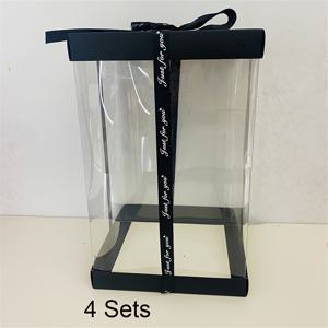 4세트 플라스틱 꽃 곰 선물 상자 - 장미 식물 포함, 9.84인치 데스크탑 디스플레이 (발렌타인데이, 어머니날, 졸업식, 조부모의 날, 봄 & 크리스마스용) - 전기/배터리 불필요