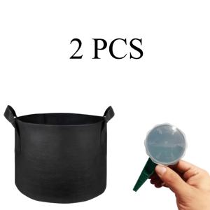 2개 세트, 대용량 토마토 재배용 가방 및 모종백, 정원 스타일 디자인, 고강도 부직포 화분, 초대형 용량, 손잡이 포함, 실내외 사용 가능, 배수구 포함