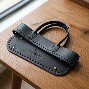SFkaikai 가방 DIY PU 가죽 공예 용품, 수제 직조 가방 및 지갑에 적합 - 5mm 구멍이 있는 PU 가죽 핸드백 손잡이, 로고가 있는 가방 바닥 베이스 플레이트, 여성용 DIY 지갑 제작을 위한 라피아/PVC 실 및 패브릭 접합, 지갑 및 가방 액세서리, DIY 지갑 제작
