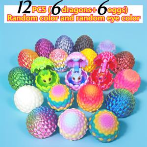12개 & 에그 6세트 - 세트 구성: 드래곤 6개 & 에그 6개, 컬러 자동차 디스플레이 장식품, 사무실 데스크탑 장식, 랜덤 6세트 20가지 색상으로 배송, 가족 및 생일 선물로 완벽