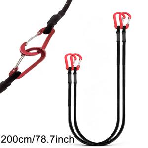 2개입 번지 코드, 카라비너 포함 탄성 로프, 45cm 90cm 120cm 200cm 블랙 고무 탄성 로프, 카라비너 후크 포함, 자동차, 및 전기 자전거 트렁크 추가, 러기지 추가, 차량 화물 추가에 적합