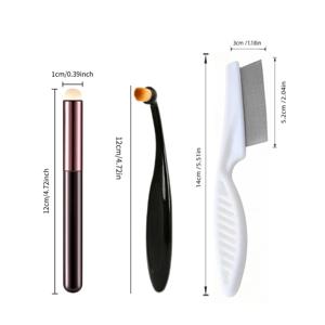 반려동물 눈물자국 클렌징 3종 세트, 립글로스 브러시, 소프트 브러시, 화이트 빗, 강아지 고양이 눈 분비물 및 눈물자국 제거용, 미세 케어 키트, 고양이 강아지 공용 케어, 반려동물 전용 눈물자국 클렌징 도구 세트, 페이셜 클렌징, 반려동물 얼굴 그루밍