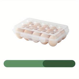 15칸 충격 방지 재사용 가능 쌓을 수 있는 식품 등급 투명 냉장고, 캐비닛 및 야외 캠핑 휴대용 계란 보호 보관 상자 (미포함)