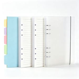 A5/A6 6링 바인더 세트: 투명한 소프트 PVC 커버 (무광) 및 240페이지 줄자 리필 용지, 5개 칸막이 | 데일리 플래닝을 위한 리필형 플래너 및 저널