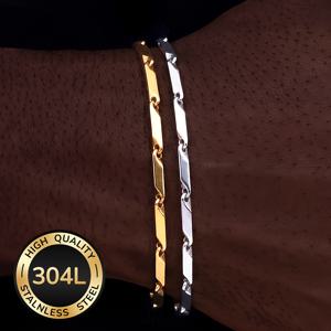 2개입 고품질 304L 304L 스테인리스 스틸 팔찌, 18K 골드 도금 18K 골드 도금, 방수 및 색상 유지, 남성용 주얼리 세트에 적합, 패셔너블한 추가, 데일리 착용에 적합