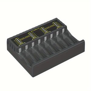 PUJIMAX 스마트 배터리 충전기 8구 LED 표시등, Ni-Mh/Ni-Cd 충전식 배터리 단락 보호 충전기, 마우스 배터리 충전기/리모컨 배터리 충전기/AA/AAA 배터리 충전기