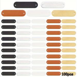 100pcs DIY 빈 가죽 라벨 패치 남성용, 수제 PU 가죽 태그, 청바지 가방 신발 모자 액세서리용 구멍이 있는 의류 태그