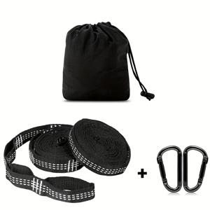 2개 세트 200cm/78인치 해먹 스트랩 및 2개 후크, 루프, 경량, 휴대용 캠핑 - 빠르고 쉬운 설치, 요가 스윙, 체육관 등용 후크, 블랙, 헤비듀티