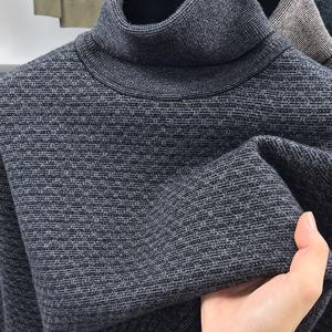 새로운 가을/겨울 하이넥 남성 스웨터, 세련된 자카드 스타일과 우아한 매력, 따뜻하고 두꺼운 니트 베이스 레이어, 스타일리시한 탑 998