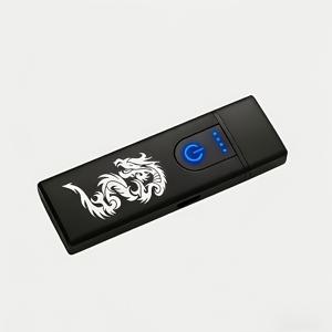 방풍 라이터, 새로운 USB 충전식 휴대용 터치 감지 전기 라이터, ABS 소재, 방풍 전자 라이터, 초박형 전자 라이터, 캠핑, 발렌타인데이, 추수감사절, 크리스마스, 할로윈에 이상적인 선택