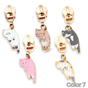 귀여운 고양이 디자인 나일론 지퍼 당김대 5개, 가정용 재봉 DIY용, 핸드메이드 지퍼 교체용, 공예 재료, 패션 지퍼, 금속 당김대, 고품질 가정용 재봉 DIY 지퍼 교체용, 혼합 색상