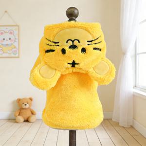고양이와 강아지 공용 애완동물 옷, 귀여운 작은 호랑이 변신 의상, 가을 겨울용 두꺼운 따뜻한 후드티, 겨울 캐주얼 스웨트셔츠