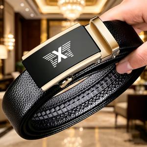 PXG 로고 남성용 벨트, 한 손으로 쉽게 조작할 수 있는 부드러운 버클 디자인. 조이지 않고 맞아 비즈니스 정장 및 사무복에 적합. 명절 선물, 졸업 시즌, 비즈니스 선물, 새해 등에 이상적. 어떤 옷과도 손쉽게 매치 가능