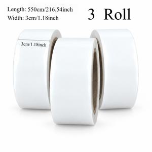 3롤 550Cm 겨울 창문 & 문 밀봉 테이프, 1.18In 폭 강력 자가 점착 투명 방수 스트립, 창틀, 문 틈새, 유리 모서리 & 단열 필름용 방수 방풍 잔여물 없는 밀봉, 겨울 따뜻한 보호