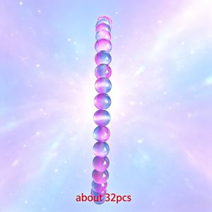 6mm/8mm/10mm 약 32/25/21개 팩 핑크 블루 그라데이션 고양이 눈돌 원형 비즈 반짝이는 화려한 빛나는 고급스러운 구멍 비즈, 다양한 디자인 스타일에 적합, 주얼리 제작 팔찌 수제 목걸이 귀걸이 커튼 폰 케이스 등에 적합