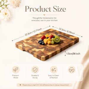32Cm 하이-V Xiangsi 나무 치즈/빵판, 가정용으로 적합, 다기능 및 실용적인 도마. 양면 사용 가능. 야채, 치즈, 고기, 과일, 빵, 해산물 절단에 적합
