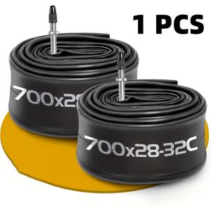 1개 700X28C-32C 로드 자전거 튜브, 48mm 프렌치 밸브, 두꺼운 부틸 고무, 펑크 방지, 높은 가스 보관 로드 자전거 교체 튜브