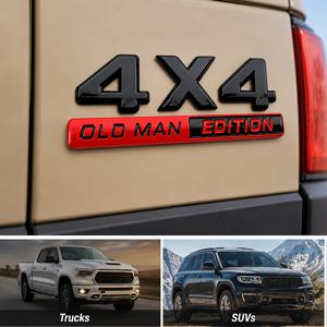 2개/세트 4X4 노인 에디션 스티커 엠블럼 배지 4 X 4 장식 자동차 추가품 모터바이크 자동차 자전거 트럭 스케이트보드